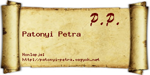 Patonyi Petra névjegykártya